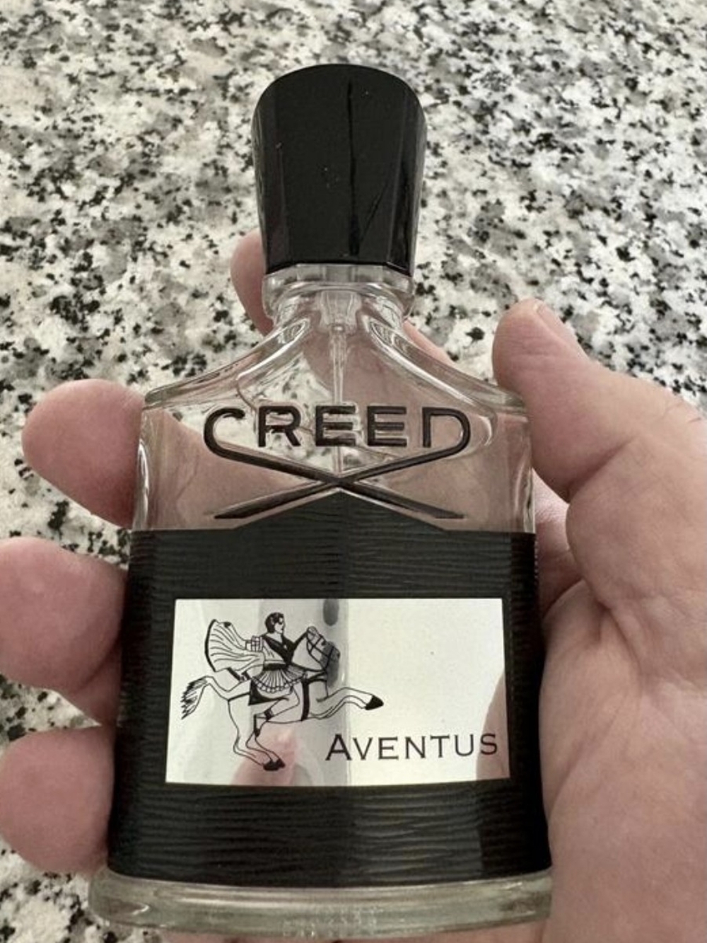 Creed Aventus Clear Glass Bottle with Black Accents